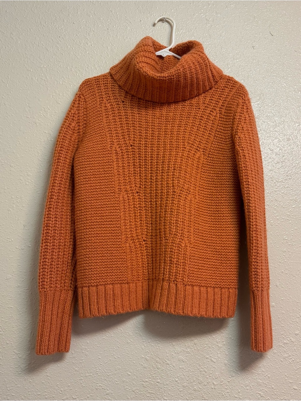 Banana Republic Orange Cable Knit Turtleneck Sweater